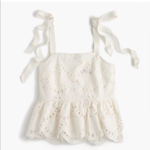 J. Crew Eyelet Tie Shoulder Lace Top 4